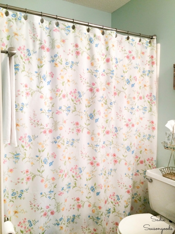 Vintage Floral Shower Curtain in Soft Pastels