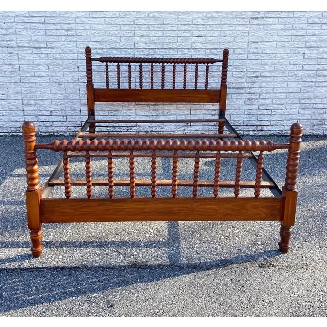Vintage Full Size Jenny Lind Spindle Bed Frame