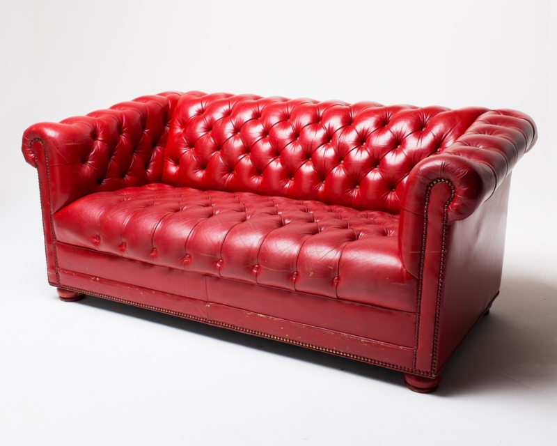 Vintage Red Leather Chesterfield Sofa Design