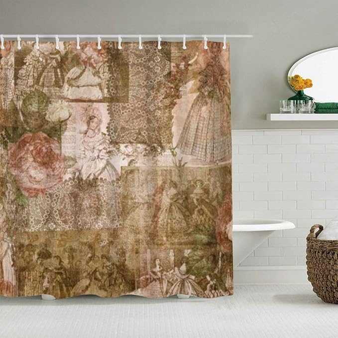 Vintage Shabby Chic Victorian Ladies Shower Curtain
