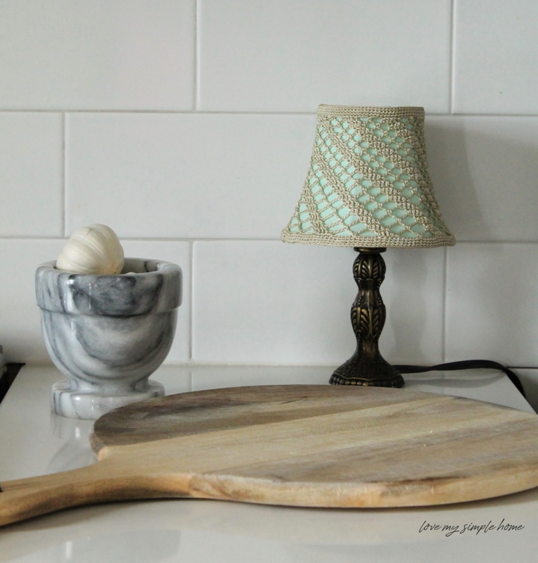 Vintage Small Lamp Enhancing Kitchen Countertop Ambiance
