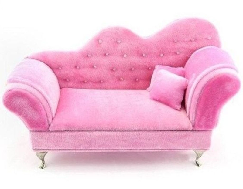 Vintage Style Plush Hot Pink Sofa