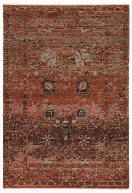 Vintage Style Rust Colored Area Rug