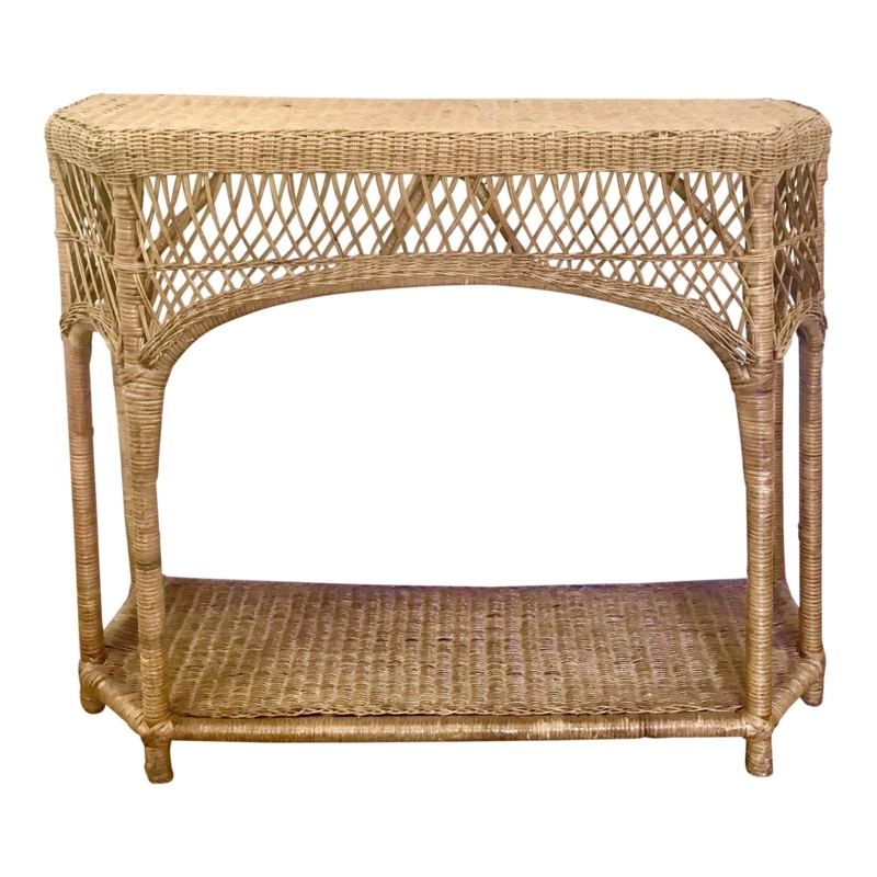 Vintage Wicker Rattan Console Table for Cozy Spaces
