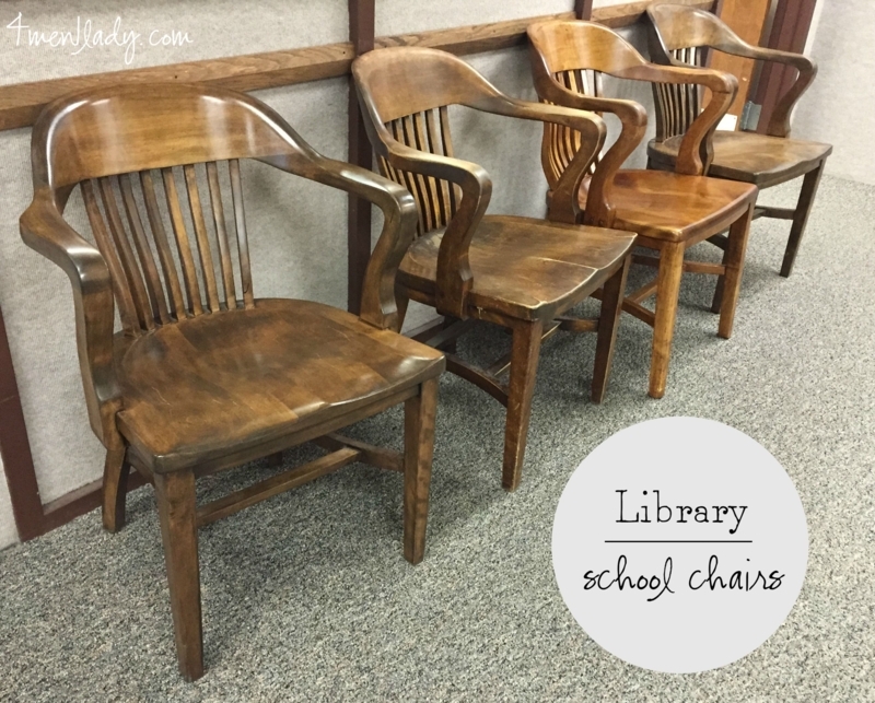 Vintage Wooden Library School Chairs Design