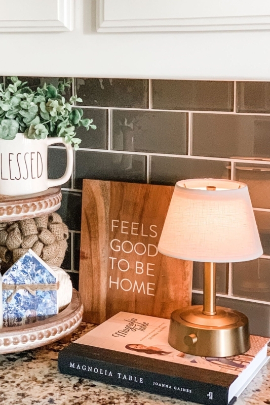 Warm and Cozy Kitchen Counter with Ambient Lighting