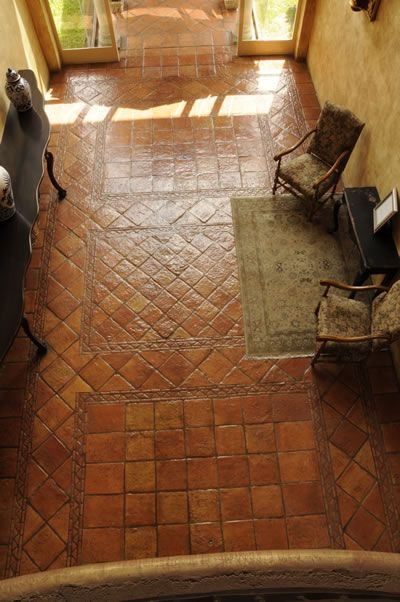Warm Spanish Tile Flooring with Decorative Patterns