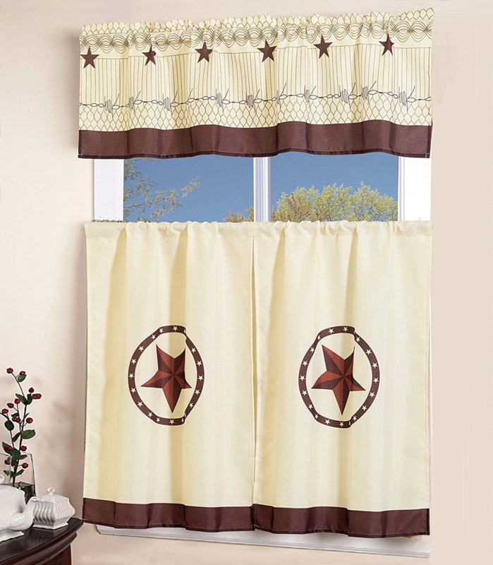 Western Texas Star Kitchen Cafe Curtain Set