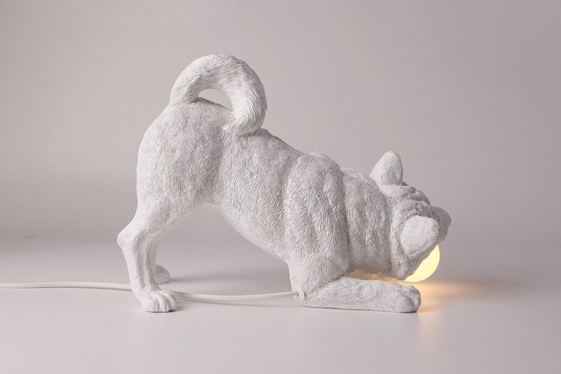 White Dog-Shaped Decorative Table Lamp with Playful Design