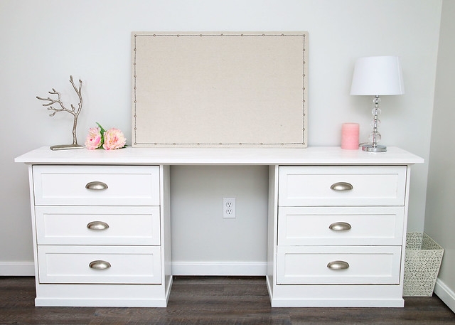 White Ikea Rast Dresser Desk with Elegant Decor