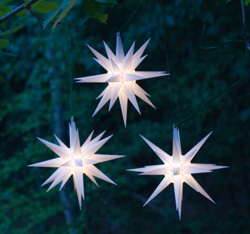 White Moravian Star Christmas Lights Outdoor Decor