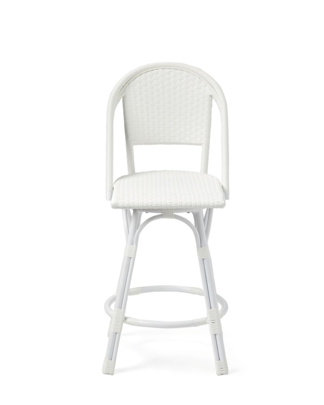 White Outdoor Riviera Swivel Bar Stool