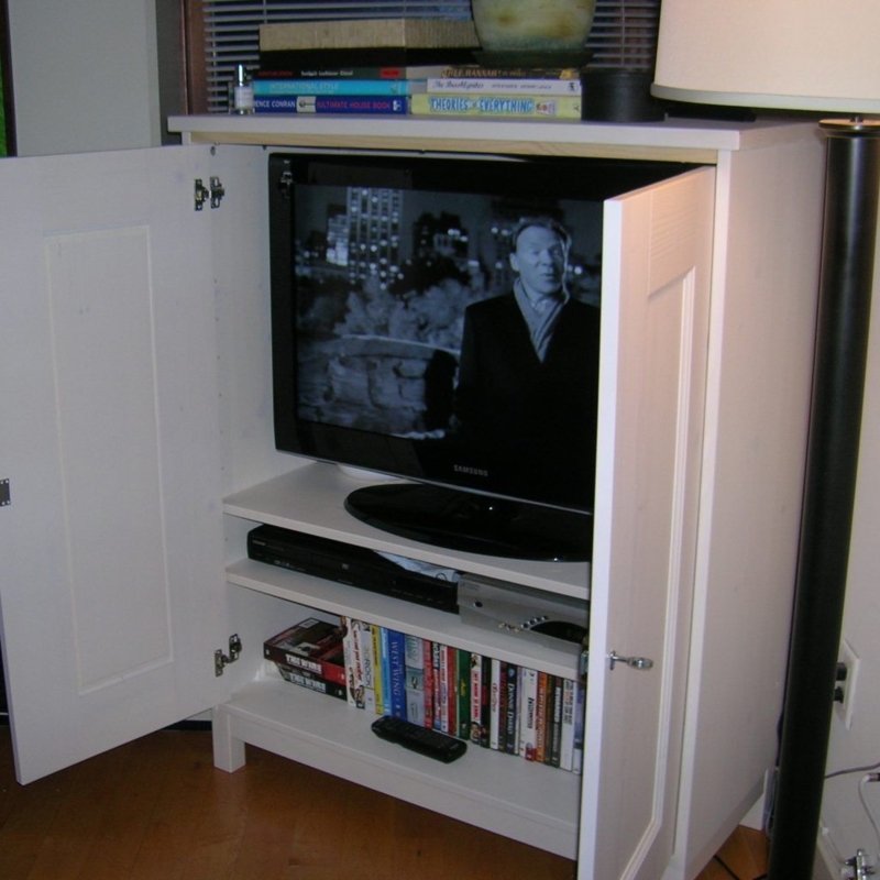 White Tv Cabinet With Doors To Hide Tv | Tv cabinets with doors, Tv ...
