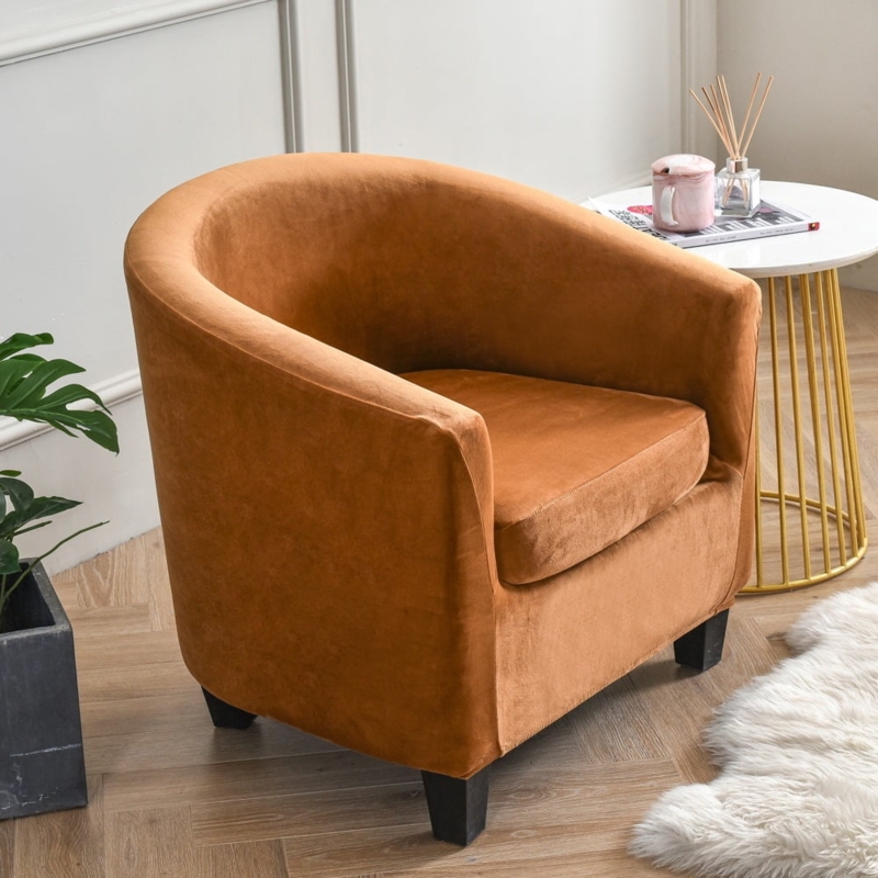 Yipa Tub Chair Slipcover 2 Piece Club Chair Sofa Armchair Cover Soft ...