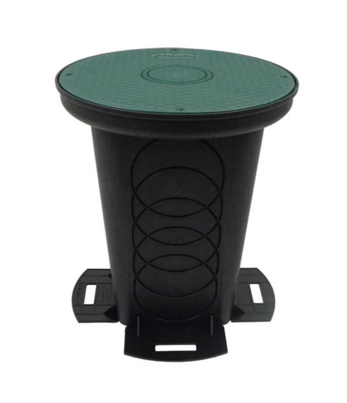 12-Inch Round Septic Distribution Box with Solid Cover