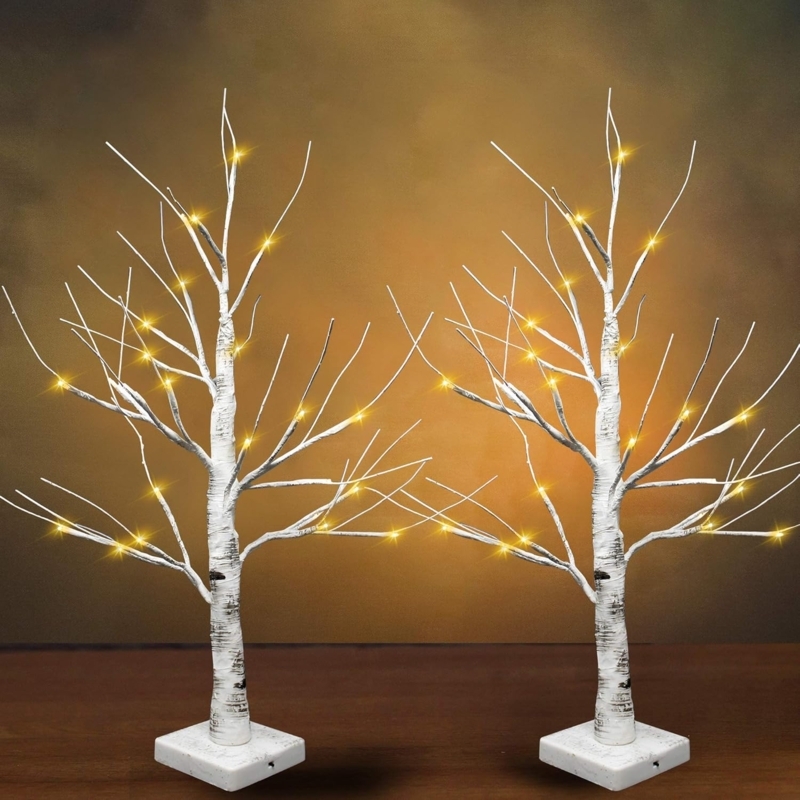 24-Inch LED Birch Tree Lights for Ambient Decor