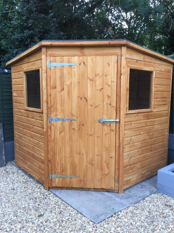 6x6 Wooden Corner Shed with Dual Windows