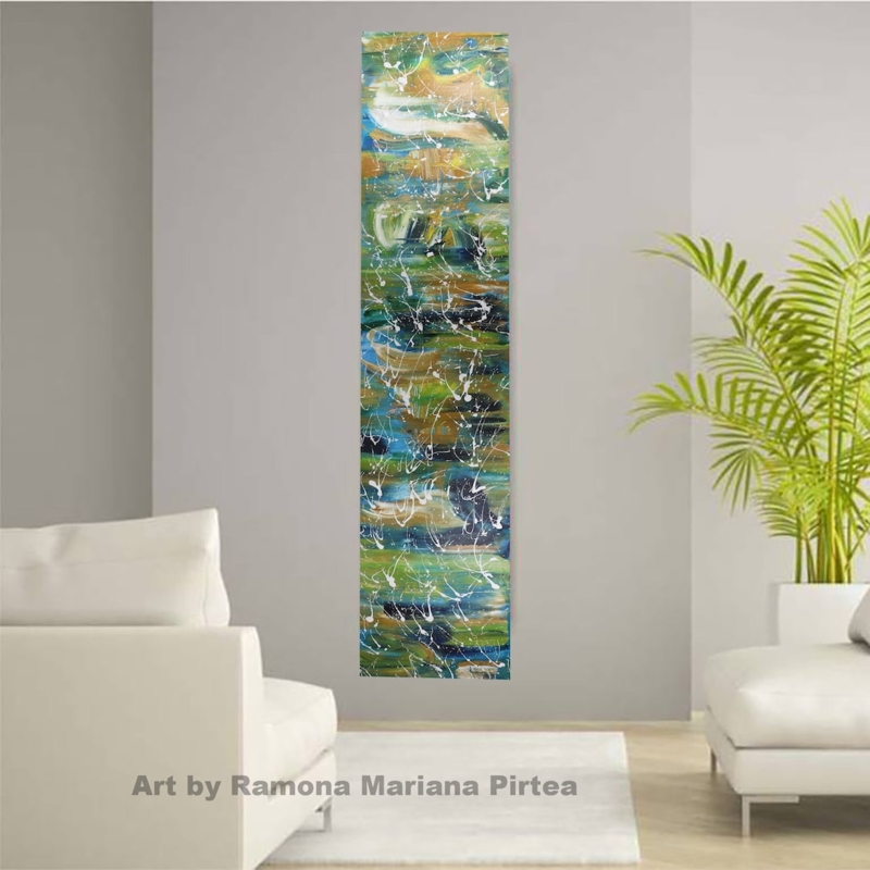 Abstract Vertical Textured Wall Art in Earth Tones