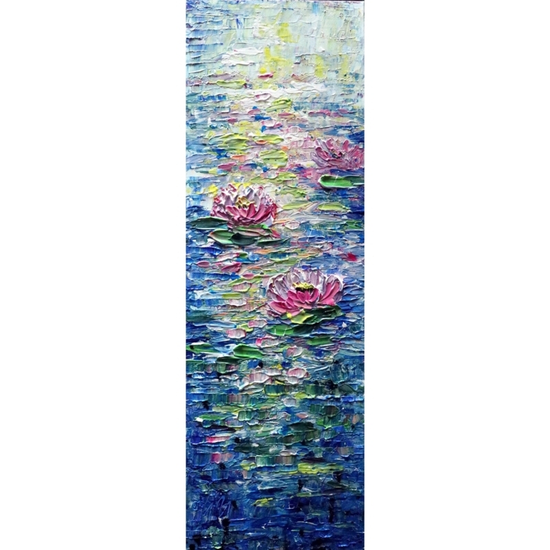 Abstract Water Lily Vertical Canvas Wall Art