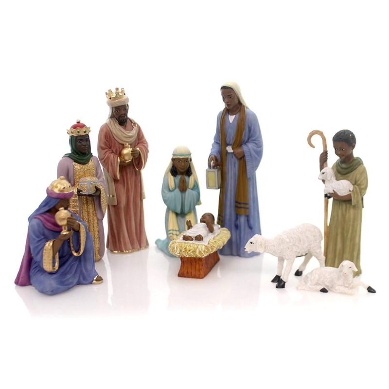African American Holy Nativity Christmas Figurine Set
