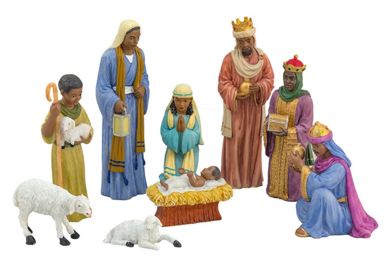 African American Nativity Scene 9-Piece Set