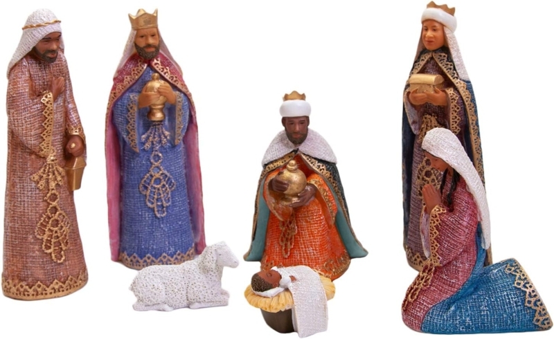 African American Nativity Set with Intricate Figurines