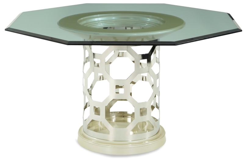 After Eight Pearl 60-Inch Octagon Glass Dining Table