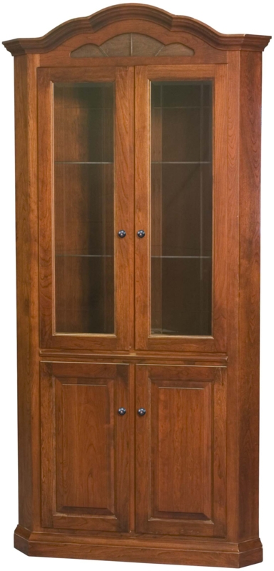 Amish Hardwood Legacy Corner Cabinet Hutch