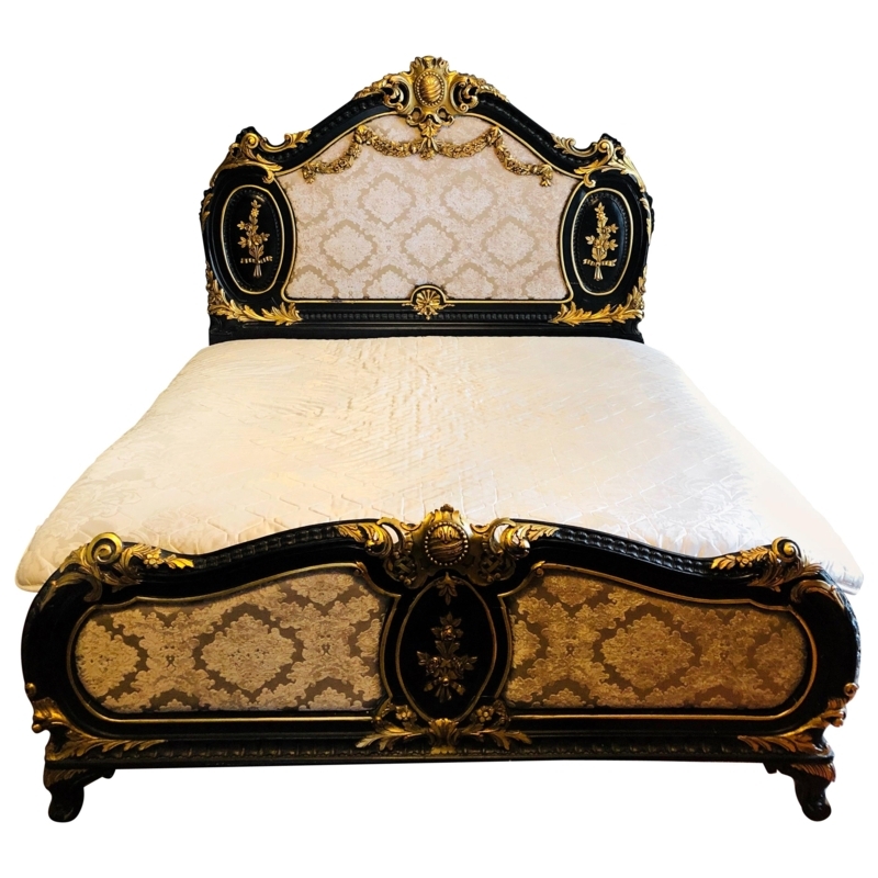 Antique Louis XV Style Hand-Carved Royal Bed
