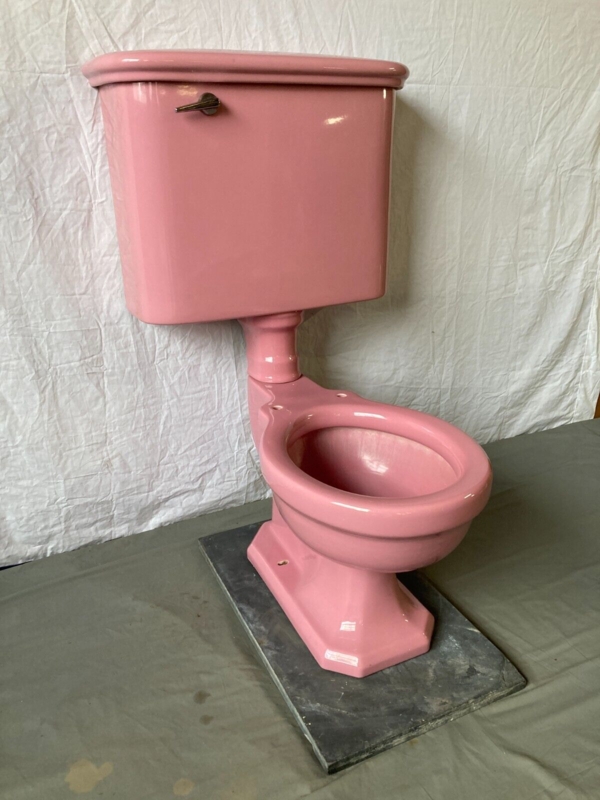 Antique Rose Du Berry Pink Toilet Standard Dovoro Old Vtg Bath Lavatory ...