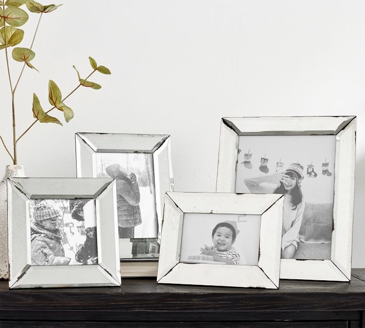 Antiqued Mirrored Picture Frames for Stylish Display