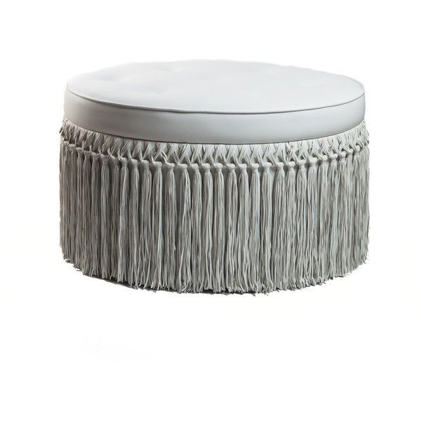 BARBARELLA LUXE LEATHER FRINGED OTTOMAN - FOOTSTOOLS - FOOTSTOOLS ...