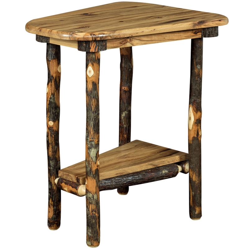Bearwood Wedge Shaped Amish End Table  Log Furniture | Cabinfield