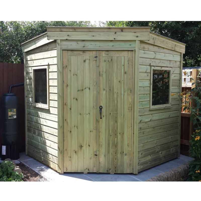 Bentley Corner Pent Roof Garden Shed Design