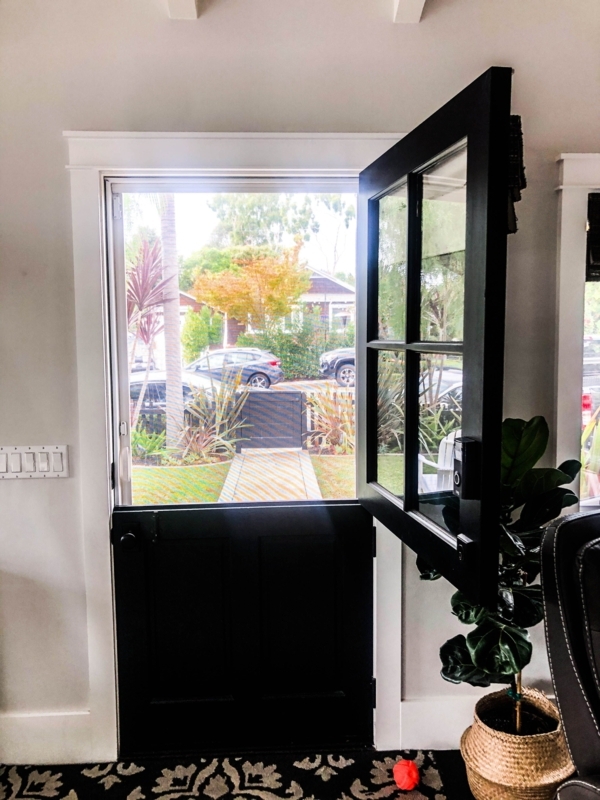 Black Single Dutch Door with Retractable Screen