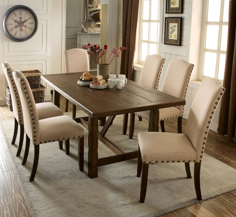 Brentford Rustic Walnut Rectangular Dining Set