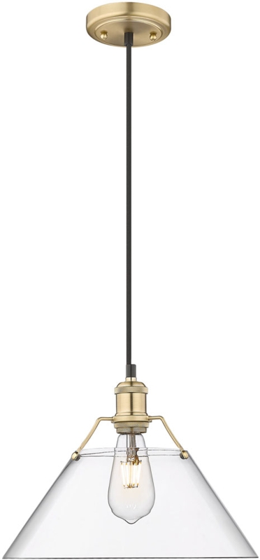 Brushed Champagne Bronze Clear Glass Pendant Light