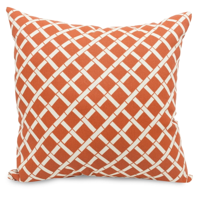 Burnt Orange Bamboo Pattern Indoor Outdoor Pillow
