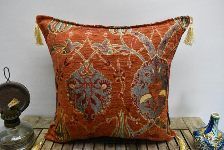Burnt Orange Boho Decorative Pillow Cover