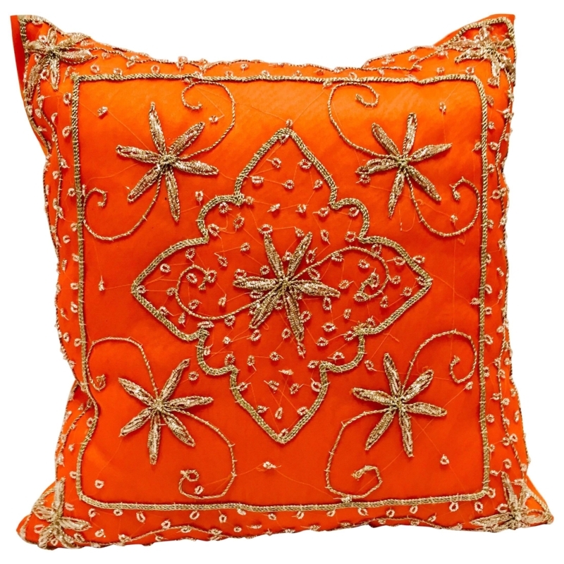 Burnt Orange Colored Throw Pillows