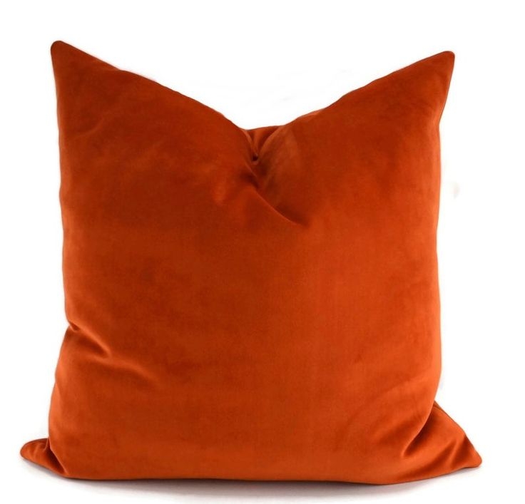 Burnt Orange Sueded Velvet Throw Pillow Cover