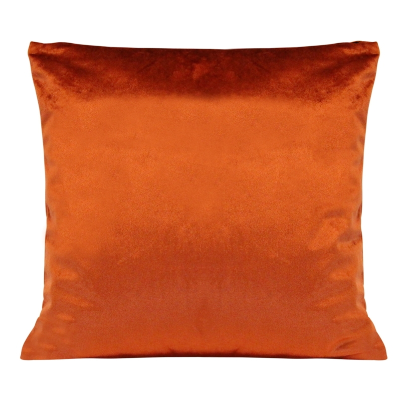Burnt Orange Velvet Square Decorative Pillow