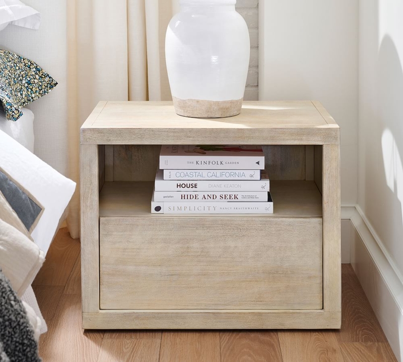 Cayman Reclaimed Wood Nightstand with Open Shelf