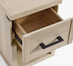 Cayman Wooden Nightstand with Black Handle