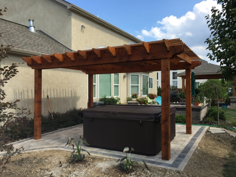 Cedar Pergola-Polycarbonate Roof - Cedar & Stone