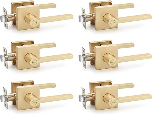 Champagne Bronze Modern Door Handles Set