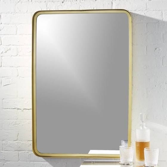 Champagne Bronze Modern Rectangular Wall Mirror