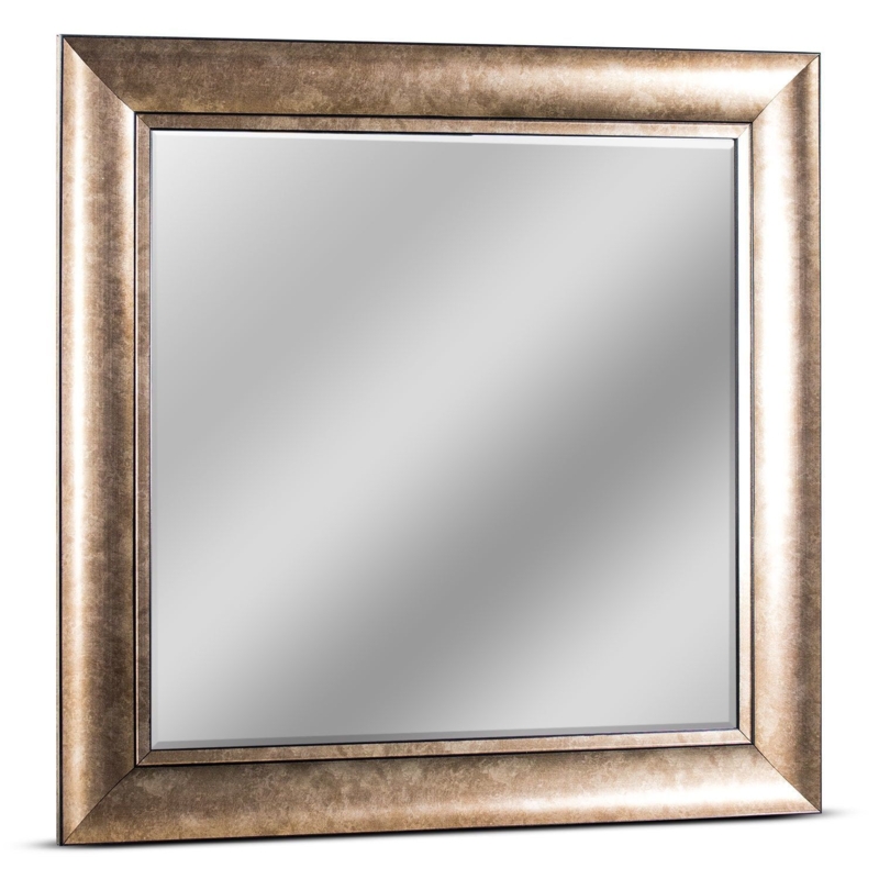 Champagne Bronze Square Bathroom Mirror Design
