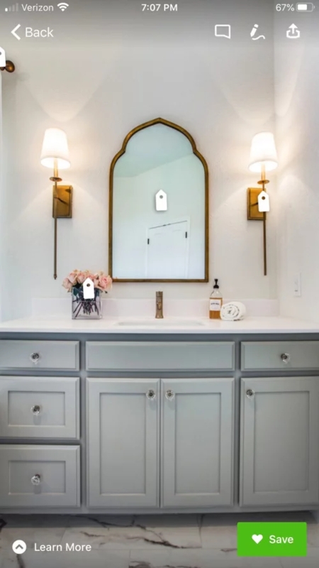 Champagne Bronze Vanity Mirror with Elegant Lighting