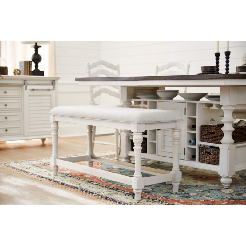 Charleston Counter-Height Bench with Upholstered Seat